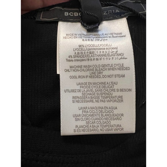 New BCBGMAXAZRIA Andi Black Sweater Dress with Asymmetrical Hemline, Size Small - Picture 5 of 6